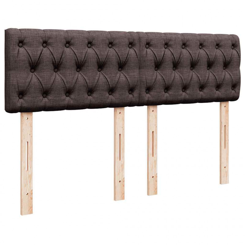 Łóżko otomana z materacem diodami LED ciemnobrązowe 140x190 cm