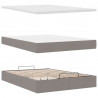 Łóżko otomana z materacem i diodami LED, taupe, 140x190 cm,