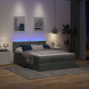 Łóżko otomana z materacem i diodami LED ciemnoszare 140x200 cm