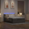 Łóżko otomana z materacem i diodami LED Taupe 140x200 cm