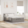 Łóżko otomana z materacem i diodami LED Taupe 140x200 cm