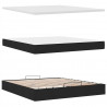 Łóżko Ottoman z materacem i LED, czarny, 180x200cm, tkanina
