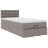 Łóżko otomana z materacem i LED, taupe, 90x200 cm, tkanina