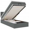 Rama łóżka otomana z materacem, szara, 100x200 cm, tkanina