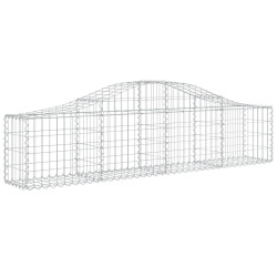 Kosze gabionowe, 2 szt, 200x30x40/60 cm, galwanizowane żelazo