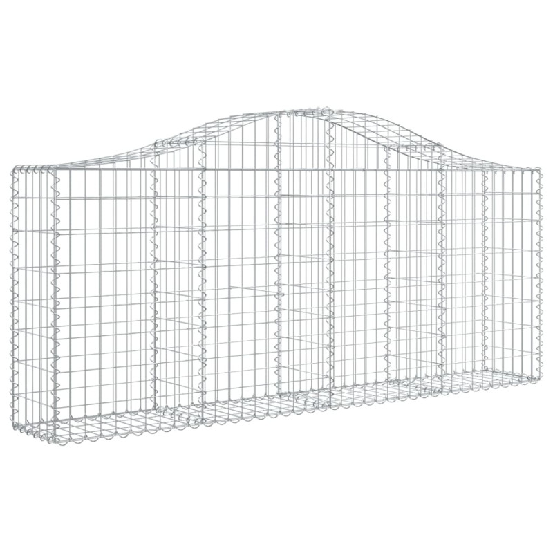 Kosze gabionowe, 7 szt, 200x30x80/100 cm, galwanizowane żelazo