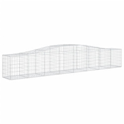 Kosze gabionowe, 4 szt, 400x50x60/80 cm, galwanizowane żelazo