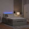 Łóżko otomana z materacem i LED, taupe, 120x190cm, tkanina