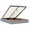Łóżko Ottoman z materacem i diodami LED Jasnoszary 140x190 cm