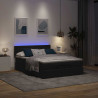 Łóżko Ottoman z materacem i diodami LED Czarny 140x190 cm
