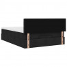 Łóżko Ottoman z materacem i diodami LED Czarny 140x190 cm