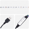 Łóżko otomana z materacem diodami LED ciemnobrązowe 140x190 cm