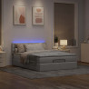 Łóżko otomana z materacem i diodami LED Taupe 140x200 cm