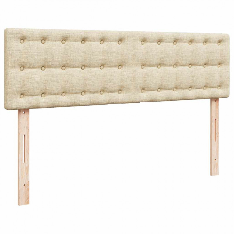 Otomana Łóżko z Materacem i LED Kremowy 140x200 cm Tkanina