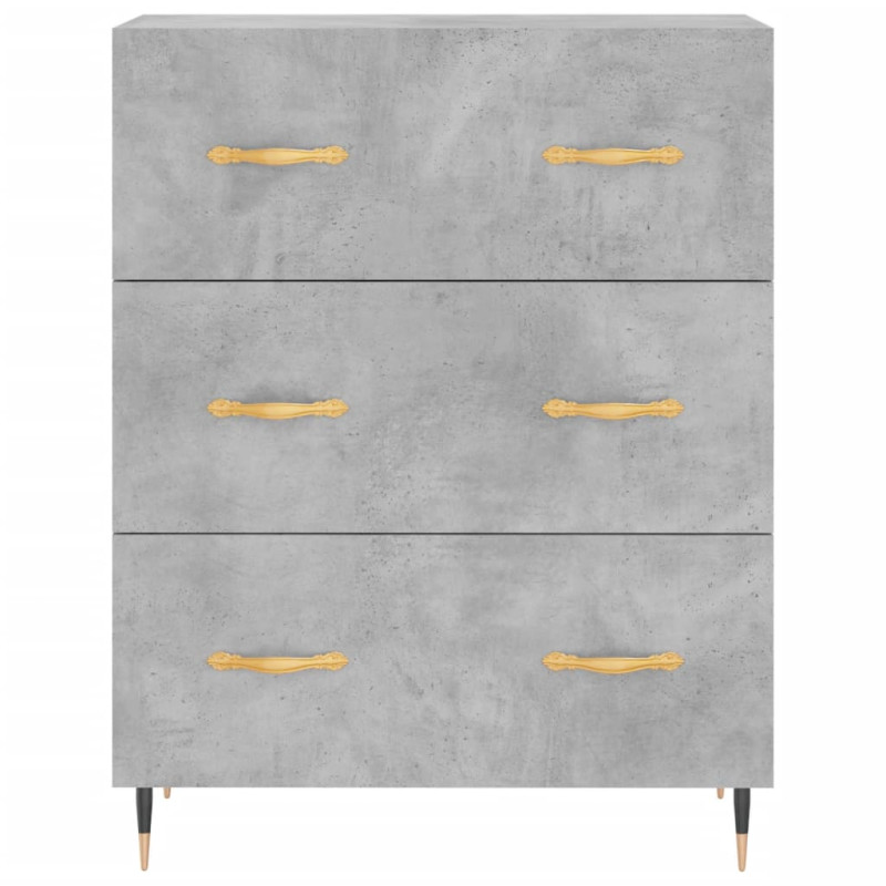 Witrynka, szarość betonu 69,5x34x180 cm materiał drewnopochodny