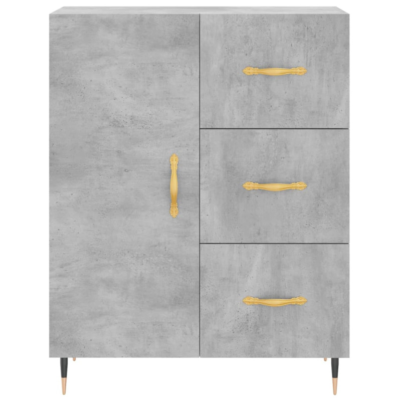 Witrynka, szarość betonu 69,5x34x180 cm materiał drewnopochodny