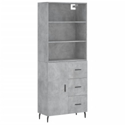Witrynka, szarość betonu 69,5x34x180 cm materiał drewnopochodny