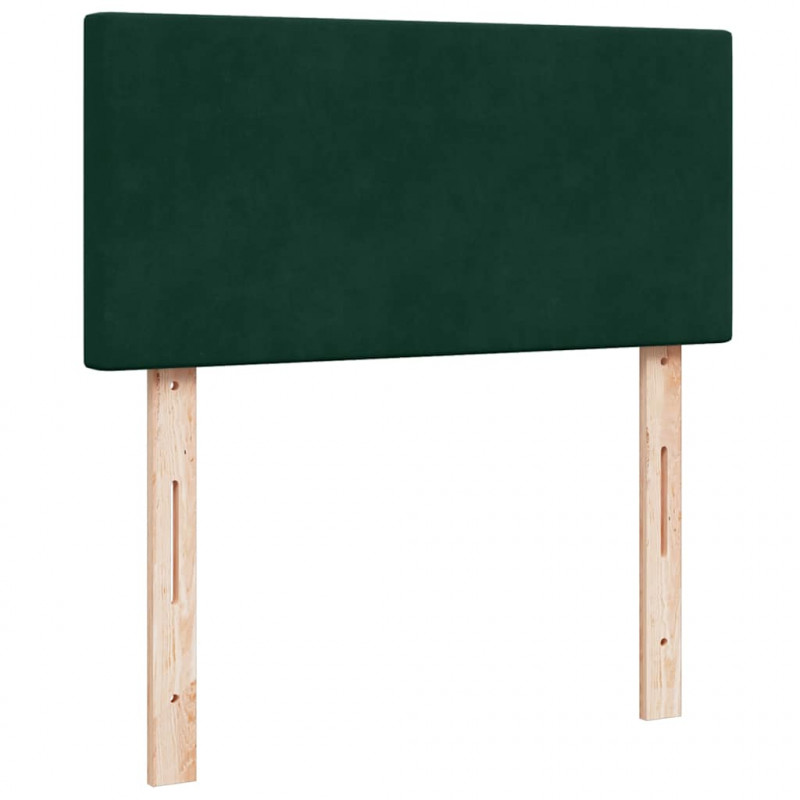 Łóżko otomana z materacem i LED, ciemnozielony 80x200cm aksamit