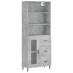 Witrynka, szarość betonu 69,5x34x180 cm materiał drewnopochodny