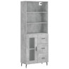 Witrynka, szarość betonu 69,5x34x180 cm materiał drewnopochodny