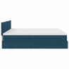 Rama łóżka otomana z materacem, niebieska, 180x200 cm, aksamit