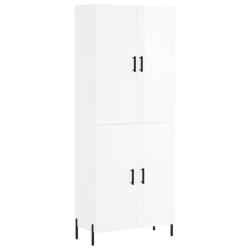 Witrynka biała połysk 69,5x34x180 cm materiał drewnopochodny