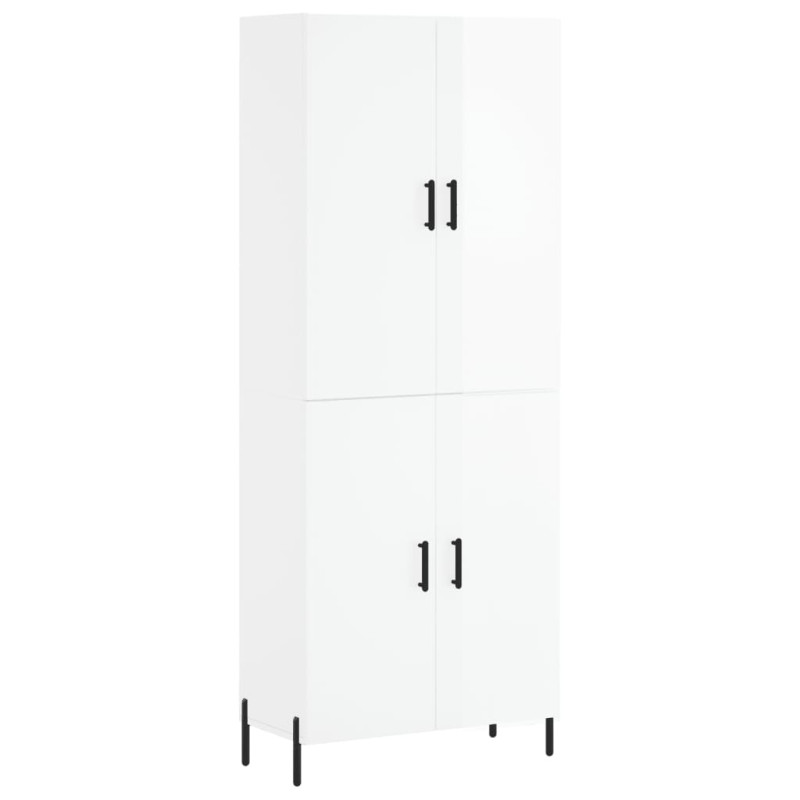 Witrynka biała połysk 69,5x34x180 cm materiał drewnopochodny