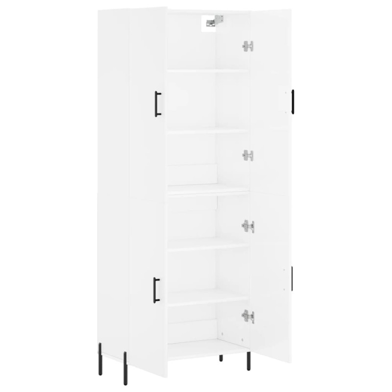 Witrynka biała połysk 69,5x34x180 cm materiał drewnopochodny