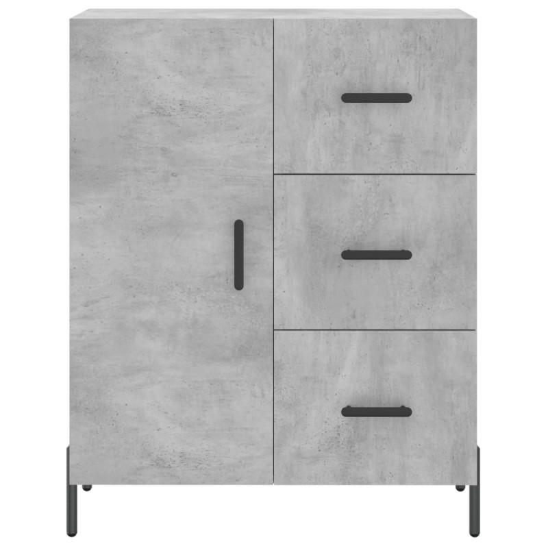Witrynka, szarość betonu 69,5x34x180 cm materiał drewnopochodny