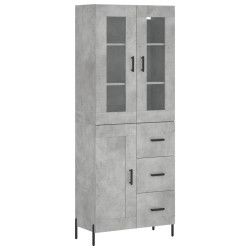 Witrynka, szarość betonu 69,5x34x180 cm materiał drewnopochodny