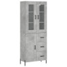 Witrynka, szarość betonu 69,5x34x180 cm materiał drewnopochodny