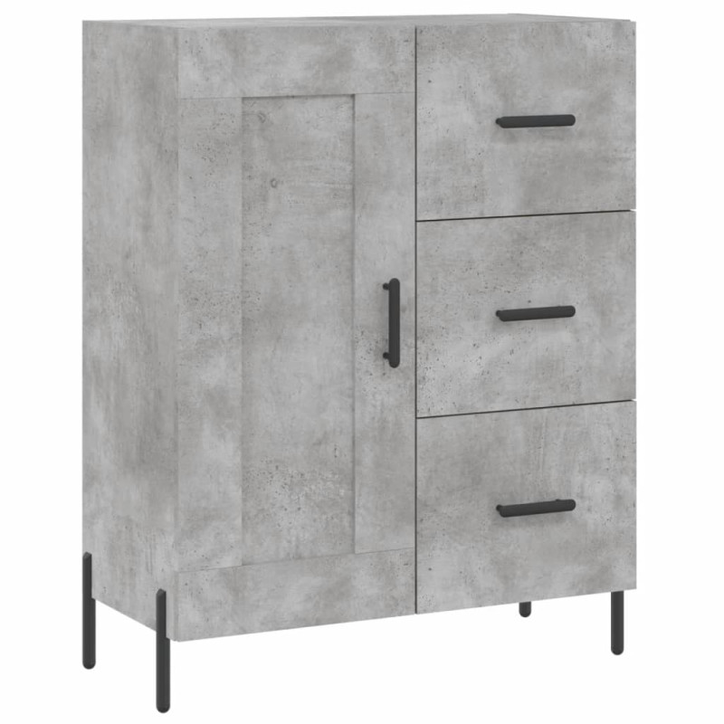 Witrynka, szarość betonu 69,5x34x180 cm materiał drewnopochodny
