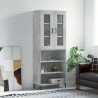 Witrynka, szarość betonu 69,5x34x180 cm materiał drewnopochodny
