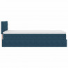 Łóżko otomana z materacem i LED, niebieski, 80x200cm, aksamit