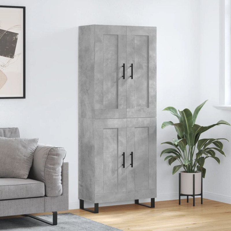 Witrynka, szarość betonu 69,5x34x180 cm materiał drewnopochodny