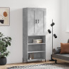 Witrynka, szarość betonu 69,5x34x180 cm materiał drewnopochodny