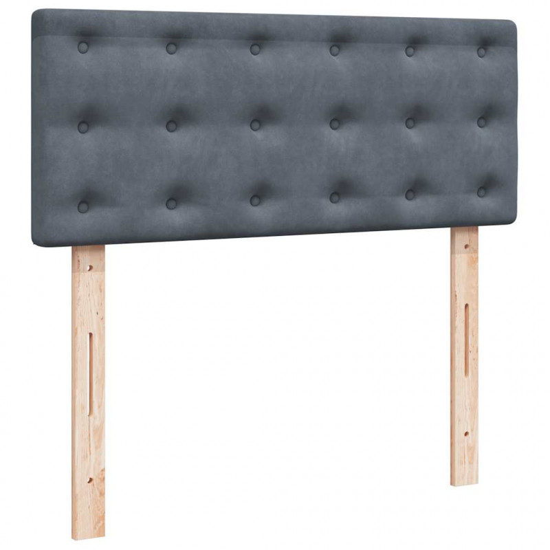 Łóżko otomana z materacem i LED, ciemnoszary, 120x190cm aksamit