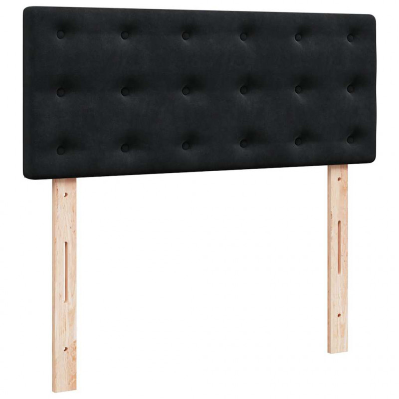Łóżko otomana z materacem i LED, czarny, 120x190cm, aksamit