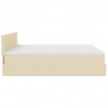 Rama łóżka otomana z materacami, kremowa, 180x200 cm, tkanina