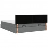 Rama łóżka otomana z materacami, szara, 200x200 cm, tkanina
