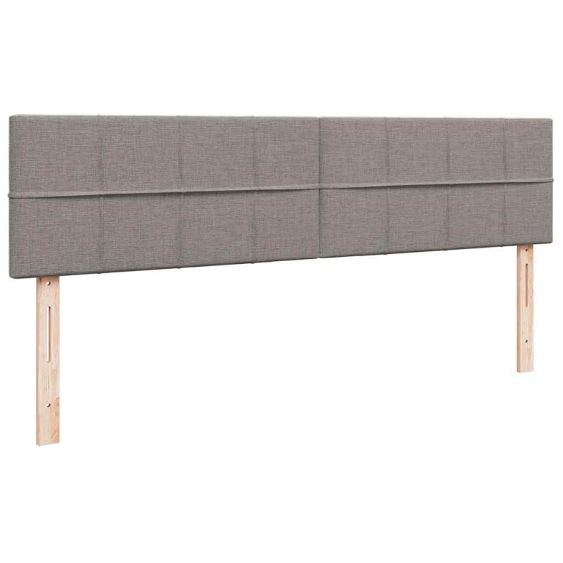 Rama łóżka otomana z materacami, taupe, 200x200 cm, tkanina