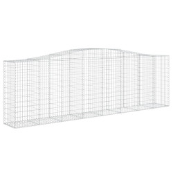 Kosze gabionowe, 3 szt, 400x50x120/140 cm, galwanizowane żelazo
