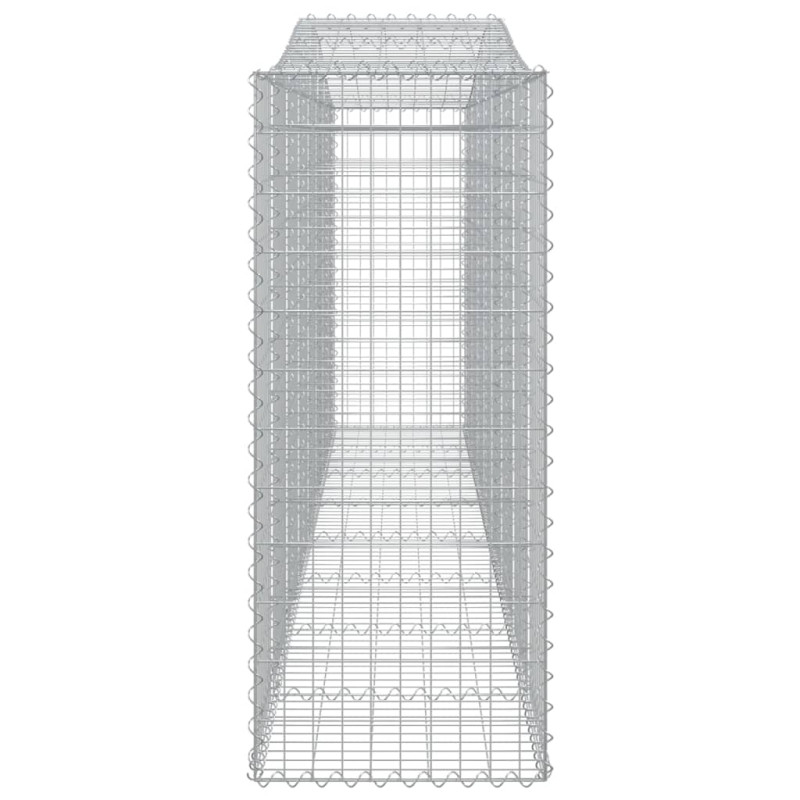 Kosze gabionowe, 3 szt, 400x50x120/140 cm, galwanizowane żelazo