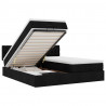 Rama łóżka otomana z materacami, czarna, 180x200 cm, tkanina