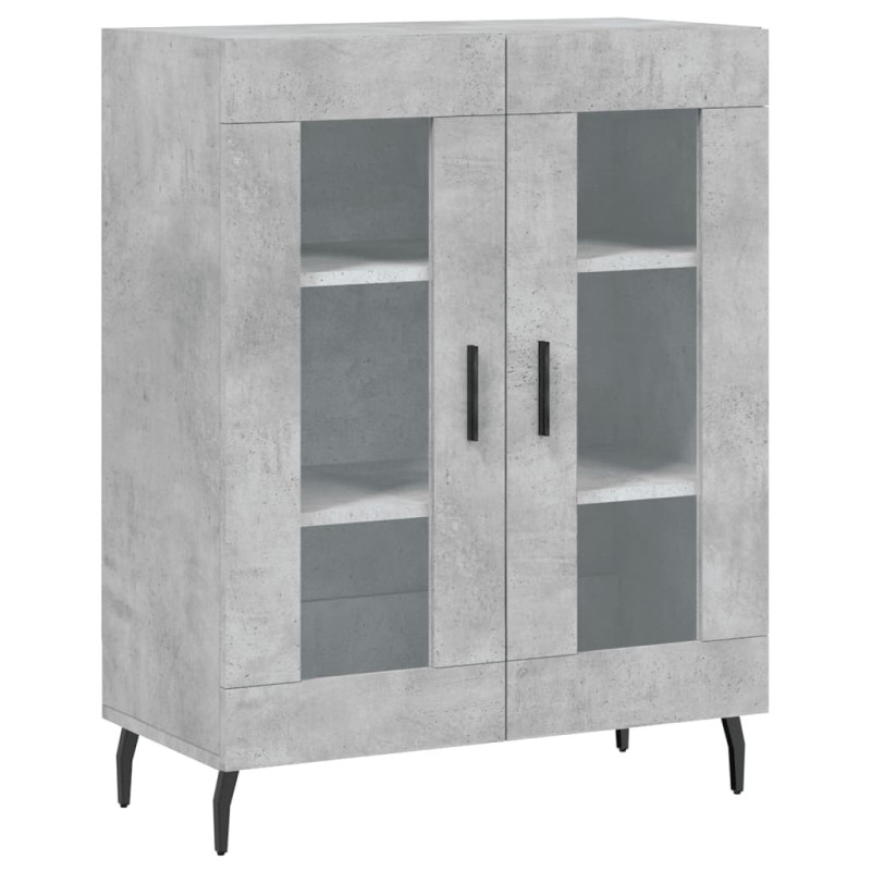 Witrynka, szarość betonu 69,5x34x180 cm materiał drewnopochodny