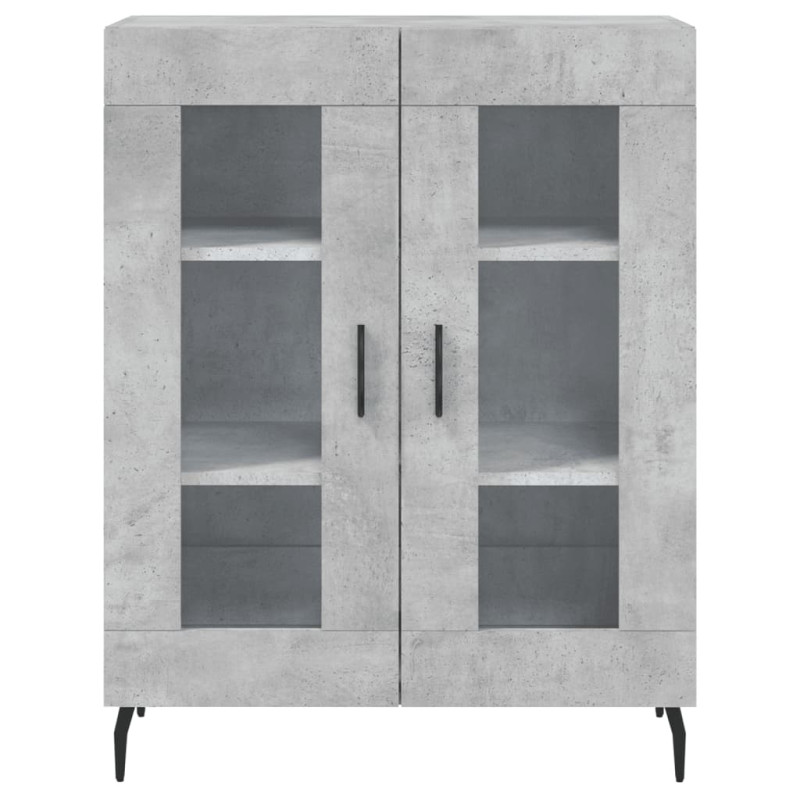 Witrynka, szarość betonu 69,5x34x180 cm materiał drewnopochodny