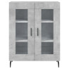 Witrynka, szarość betonu 69,5x34x180 cm materiał drewnopochodny