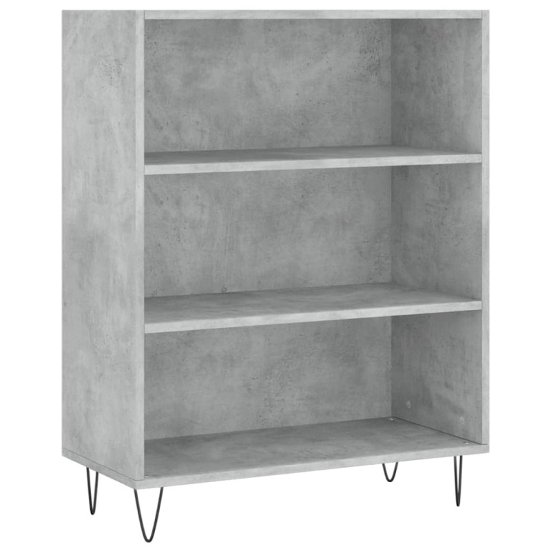 Regał, szarość betonu, 69,5x32,5x180 cm materiał drewnopochodny