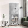 Witrynka, szarość betonu 69,5x34x180 cm materiał drewnopochodny