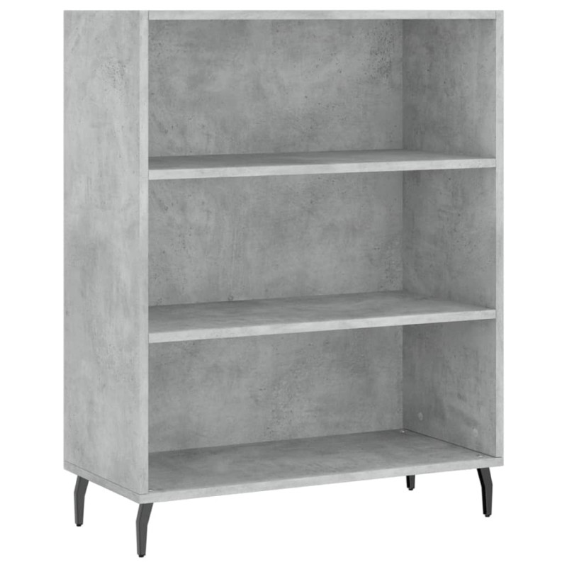 Witrynka, szarość betonu 69,5x34x180 cm materiał drewnopochodny